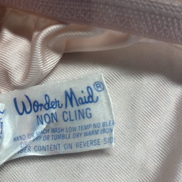 Vintage wonder Maid non-cling light pink lace slits half slip skirt women size S - Picture 9 of 11